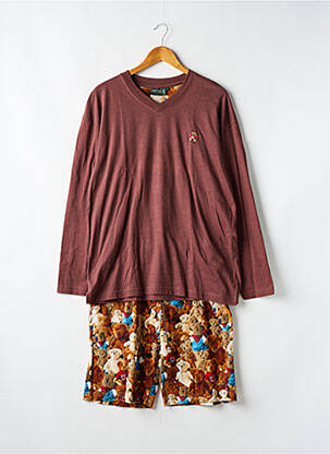 Pyjashort col v marron ARTHUR homme