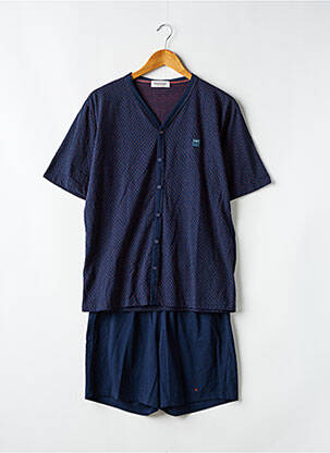 Pyjashort imprimé pois bleu MASSANA homme