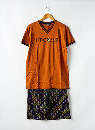 Pyjashort col v marron ARTHUR homme