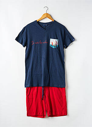 Pyjashort col v bleu ARTHUR homme