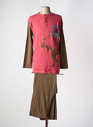 Pyjama col rond rouge ARTHUR homme