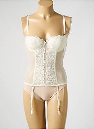 Guêpière/porte-jarretelle haut soutien-gorge moulé beige MILLESIA femme