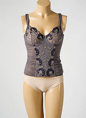 Corset tissage tulle gris PRIMA DONNA femme