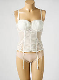 Guêpière/porte-jarretelle bretelles élastiquées amovibles beige MILLESIA femme