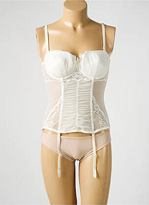 Guêpière/porte-jarretelle haut soutien-gorge moulé beige MILLESIA femme