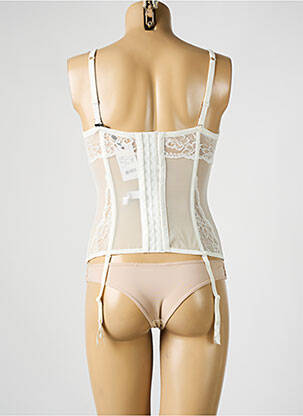 Guêpière/porte-jarretelle bretelles élastiquées amovibles beige MILLESIA femme