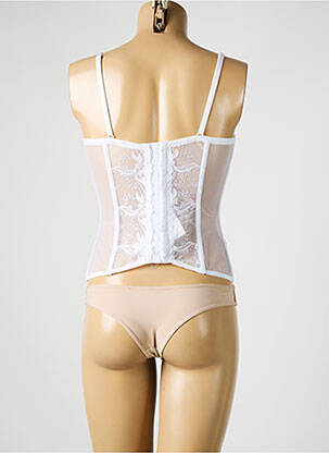 Guêpière/porte-jarretelle bretelles élastiquées amovibles blanc MILLESIA femme