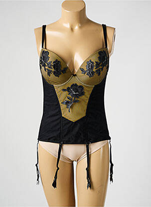 Guêpière/Porte-jarretelle noir AMBRA pour femme