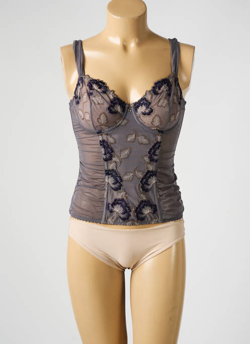 Corset tissage tulle gris PRIMA DONNA femme