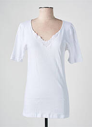 T-shirt col v manches courtes blanc AVET femme