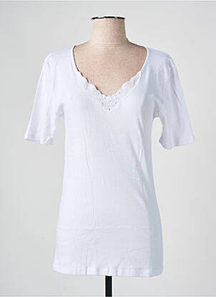 T-shirt col v manches courtes blanc AVET femme