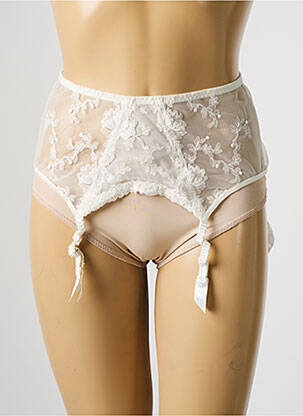 Guêpière/porte-jarretelle broderie blanc SECRET D'EVA femme
