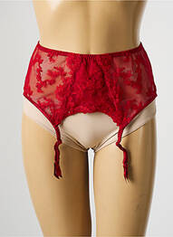 Guêpière/porte-jarretelle broderie rouge SECRET D'EVA femme
