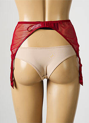 Guêpière/porte-jarretelle broderie rouge SECRET D'EVA femme