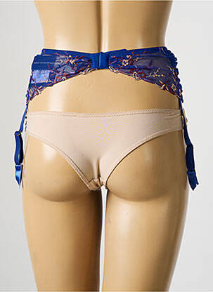 Guêpière/porte-jarretelle broderie bleu AMBRA femme