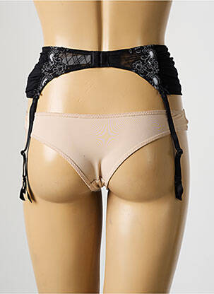 Guêpière/porte-jarretelle broderie noir MILLESIA femme