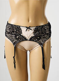 Guêpière/porte-jarretelle broderie noir AMBRA femme