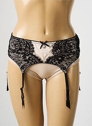 Guêpière/porte-jarretelle broderie noir AMBRA femme