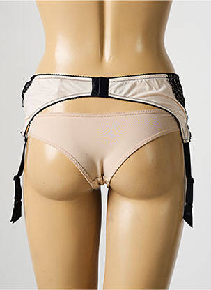 Guêpière/porte-jarretelle broderie noir AMBRA femme