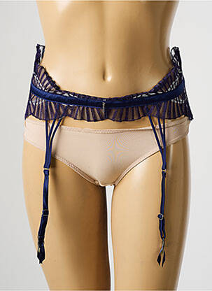 Guêpière/porte-jarretelle broderie bleu MILLESIA femme