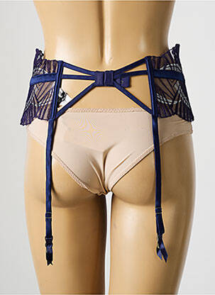 Guêpière/porte-jarretelle broderie bleu MILLESIA femme