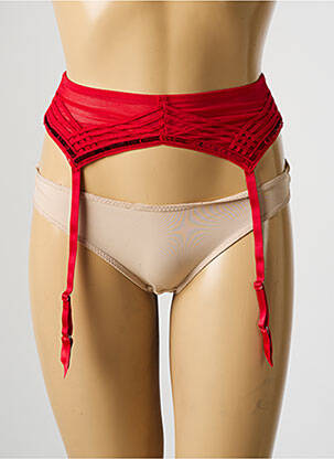 Guêpière/porte-jarretelle fermeture agrafe rouge CHANTAL THOMASS femme