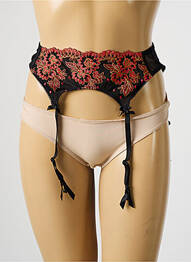 Guêpière/porte-jarretelle broderie noir MILLESIA femme