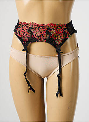 Guêpière/porte-jarretelle broderie noir MILLESIA femme