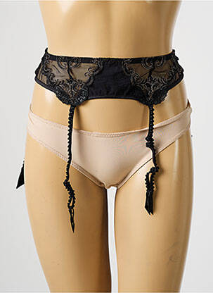 Guêpière/porte-jarretelle broderie noir LOUISA BRACQ femme