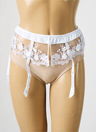 Guêpière/porte-jarretelle broderie blanc AMBRA femme