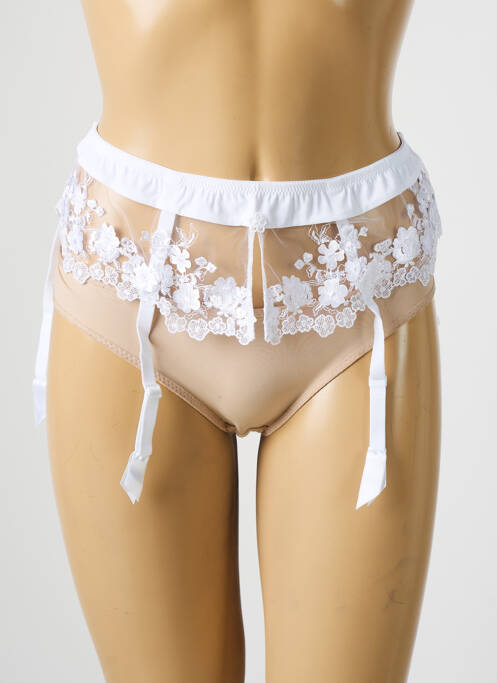 Guêpière/Porte-jarretelle blanc AMBRA pour femme