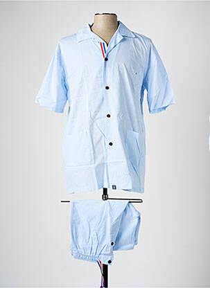 Pyjashort fermeture boutonnée sur le devant bleu ARTHUR homme