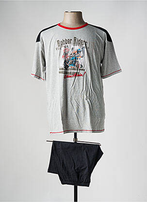 Pyjashort tissage chiné gris MASSANA homme