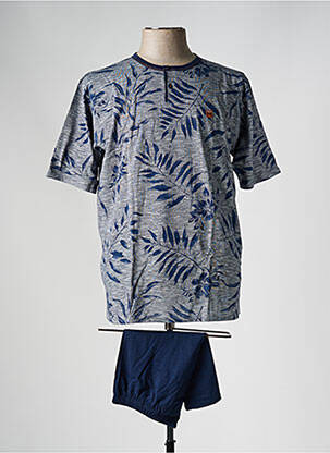 Pyjashort col rond bleu MASSANA homme