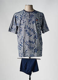 Pyjashort col rond bleu MASSANA homme