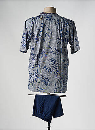 Pyjashort col rond bleu MASSANA homme