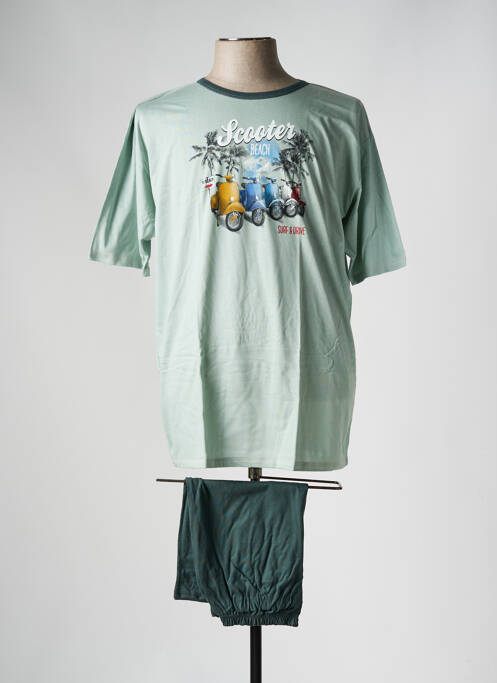 Pyjashort vert MASSANA pour homme