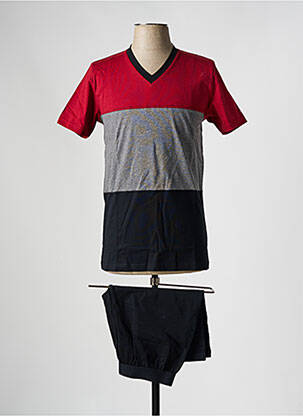 Pyjashort col v rouge EDEN PARK homme