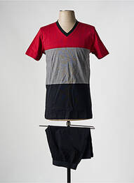 Pyjashort col v rouge EDEN PARK homme