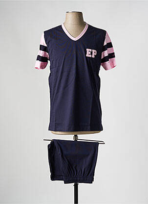 Pyjashort col v noir EDEN PARK homme