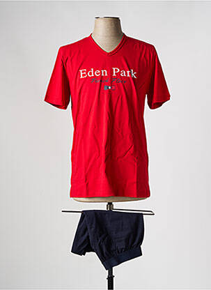 Pyjashort col rond rouge EDEN PARK homme