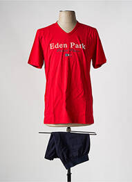 Pyjashort col rond rouge EDEN PARK homme