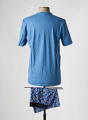 Pyjashort col v bleu EDEN PARK homme