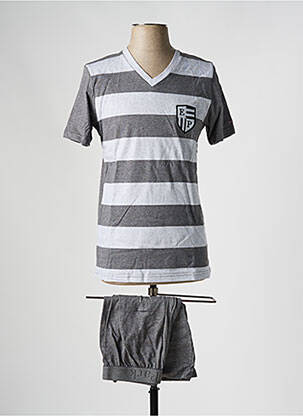 Pyjashort imprimé rayures gris EDEN PARK homme