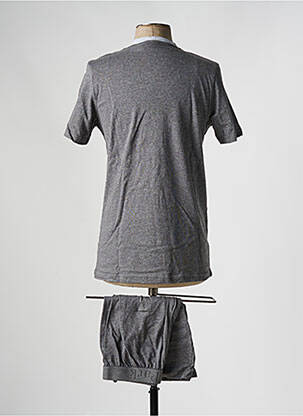 Pyjashort imprimé rayures gris EDEN PARK homme
