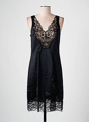Jupon /fond de robe tissage satiné noir MARJOLAINE femme