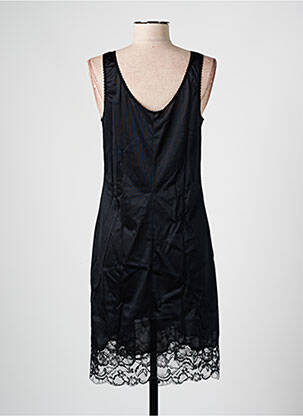 Jupon /fond de robe tissage satiné noir MARJOLAINE femme