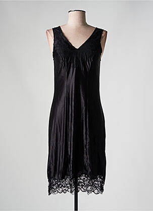 Jupon /fond de robe tissage satiné noir MARJOLAINE femme