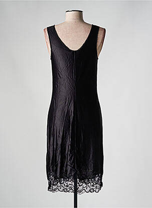 Jupon /fond de robe tissage satiné noir MARJOLAINE femme
