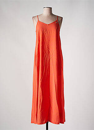 Robe mi-longue imprimé fleurs fines bretelles orange RAGWEAR femme